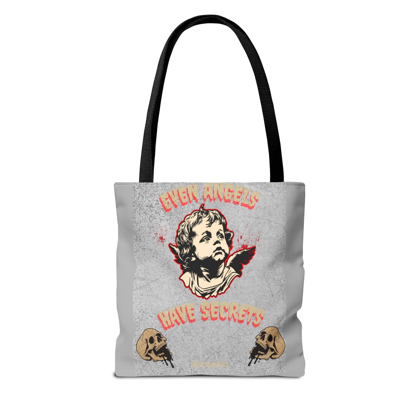Gothic Tote Bag, Unique Angel Design, Everyday Carry, Artsy Shopping Bag, Alternative Fashion Accessory, Perfect Gift for Unique Souls
