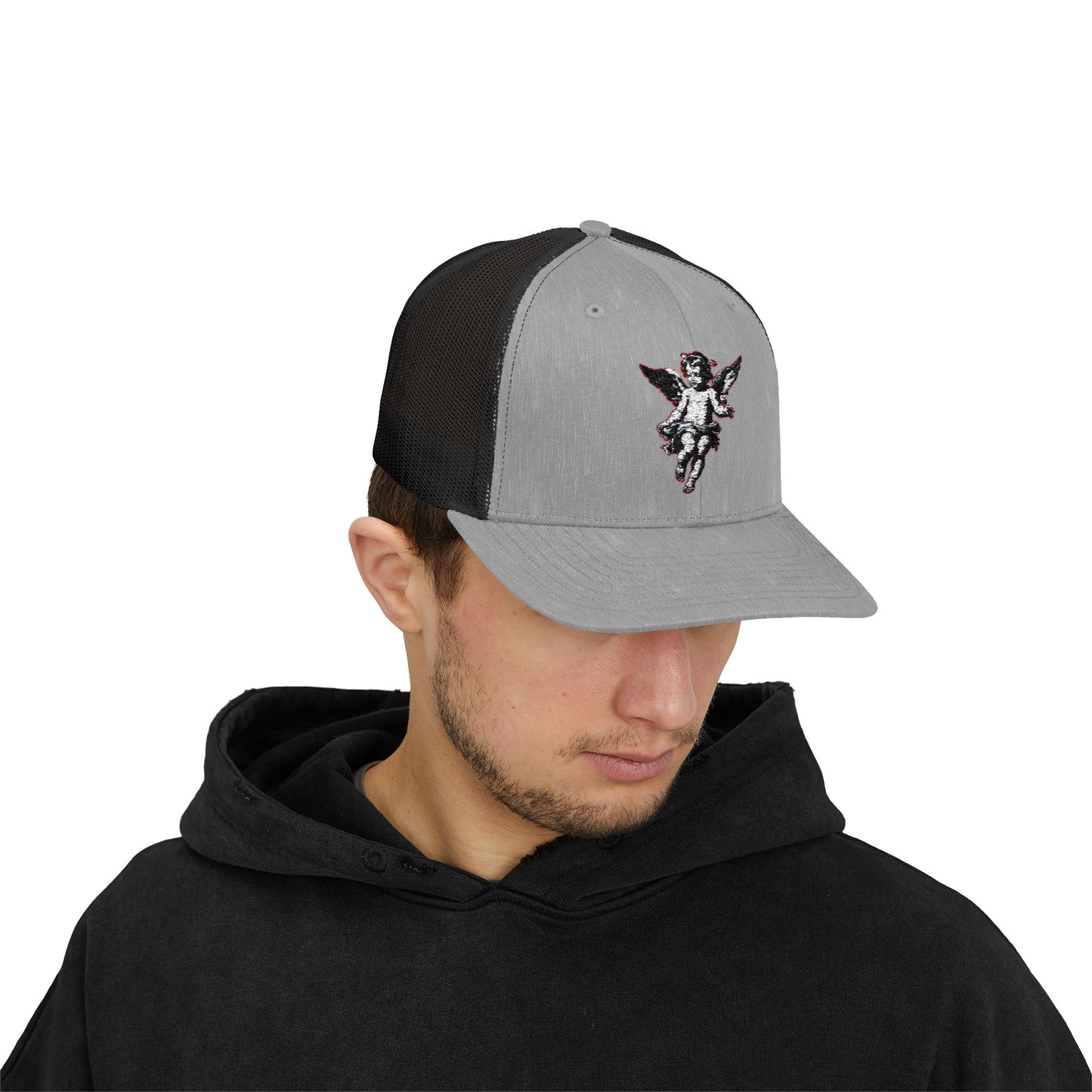 Angel Sequin Snapback Trucker Cap, Trendy Hat for Teens, Summer Style, Festival Wear, Gift for Friends, Casual Accessories