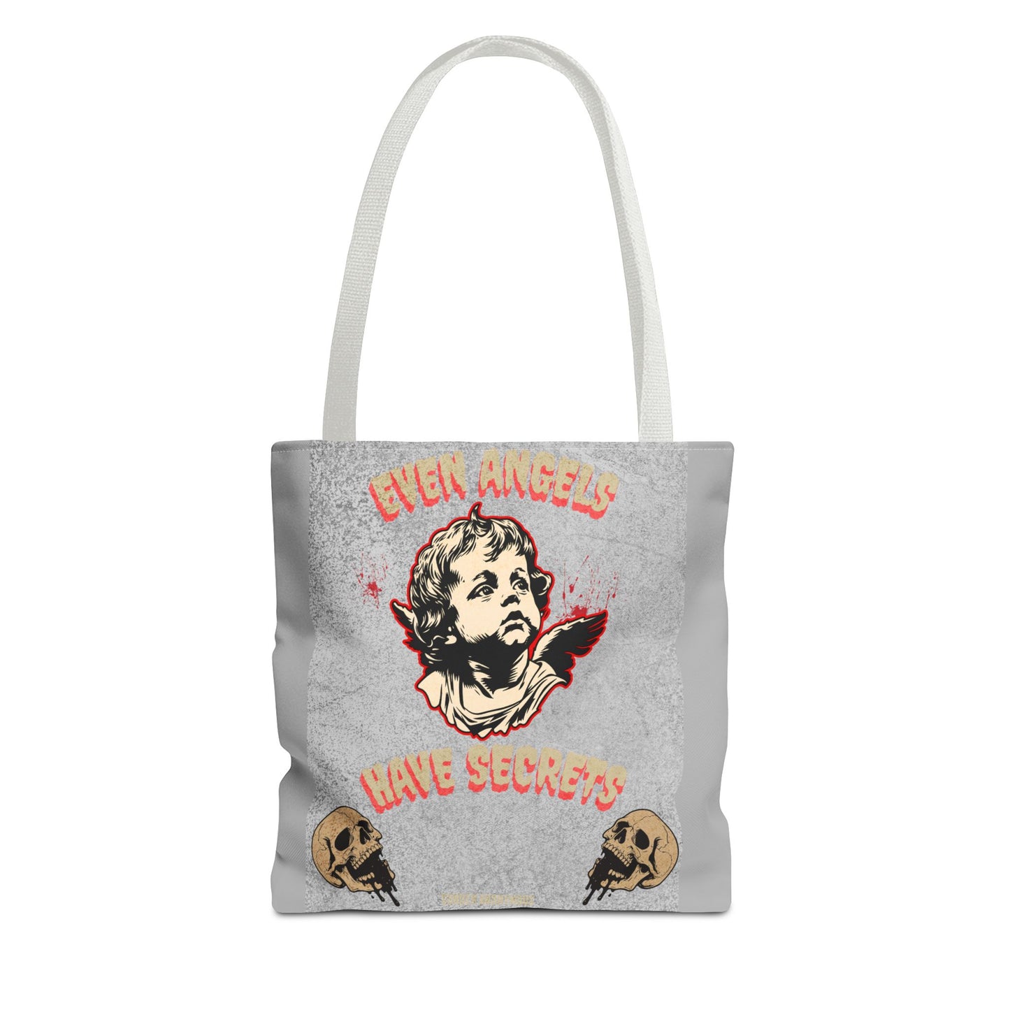 Gothic Tote Bag, Unique Angel Design, Everyday Carry, Artsy Shopping Bag, Alternative Fashion Accessory, Perfect Gift for Unique Souls