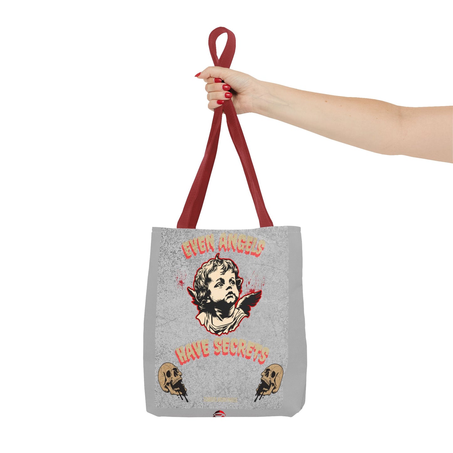 Gothic Tote Bag, Unique Angel Design, Everyday Carry, Artsy Shopping Bag, Alternative Fashion Accessory, Perfect Gift for Unique Souls