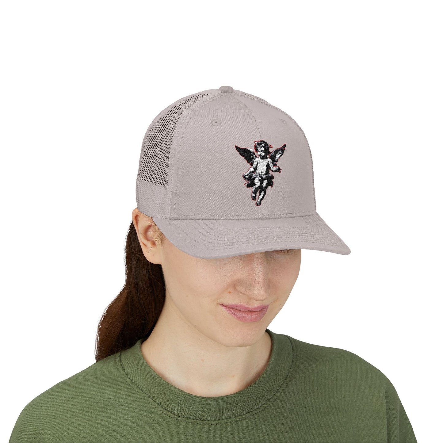 Angel Sequin Snapback Trucker Cap, Trendy Hat for Teens, Summer Style, Festival Wear, Gift for Friends, Casual Accessories