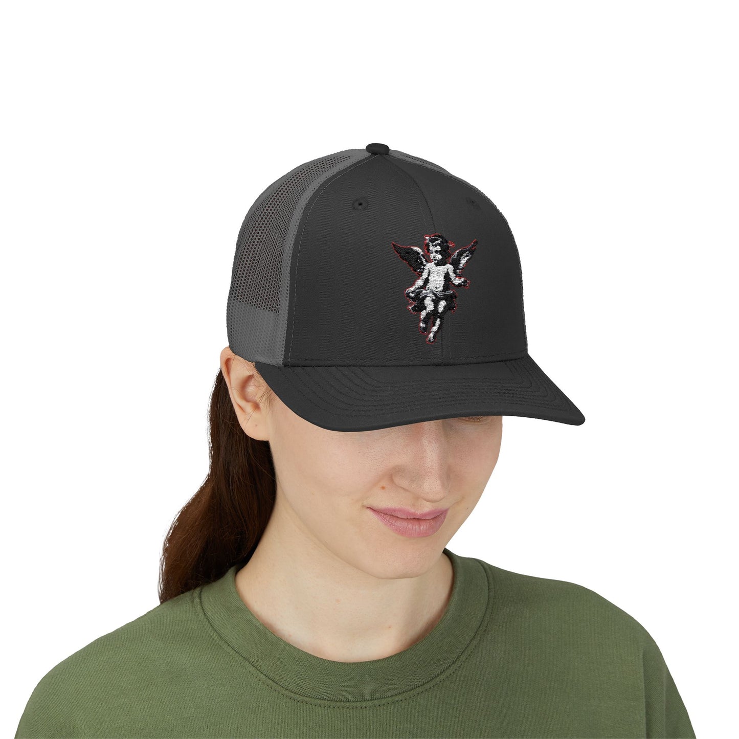 Angel Sequin Snapback Trucker Cap, Trendy Hat for Teens, Summer Style, Festival Wear, Gift for Friends, Casual Accessories
