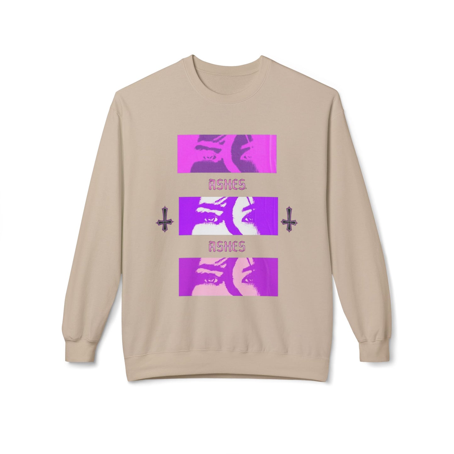 Unisex Fleece Crewneck Sweatshirt - 'ASHES' Design, Cozy Gift for Friends, Alternative Apparel, Fall Fashion, Casual Wear