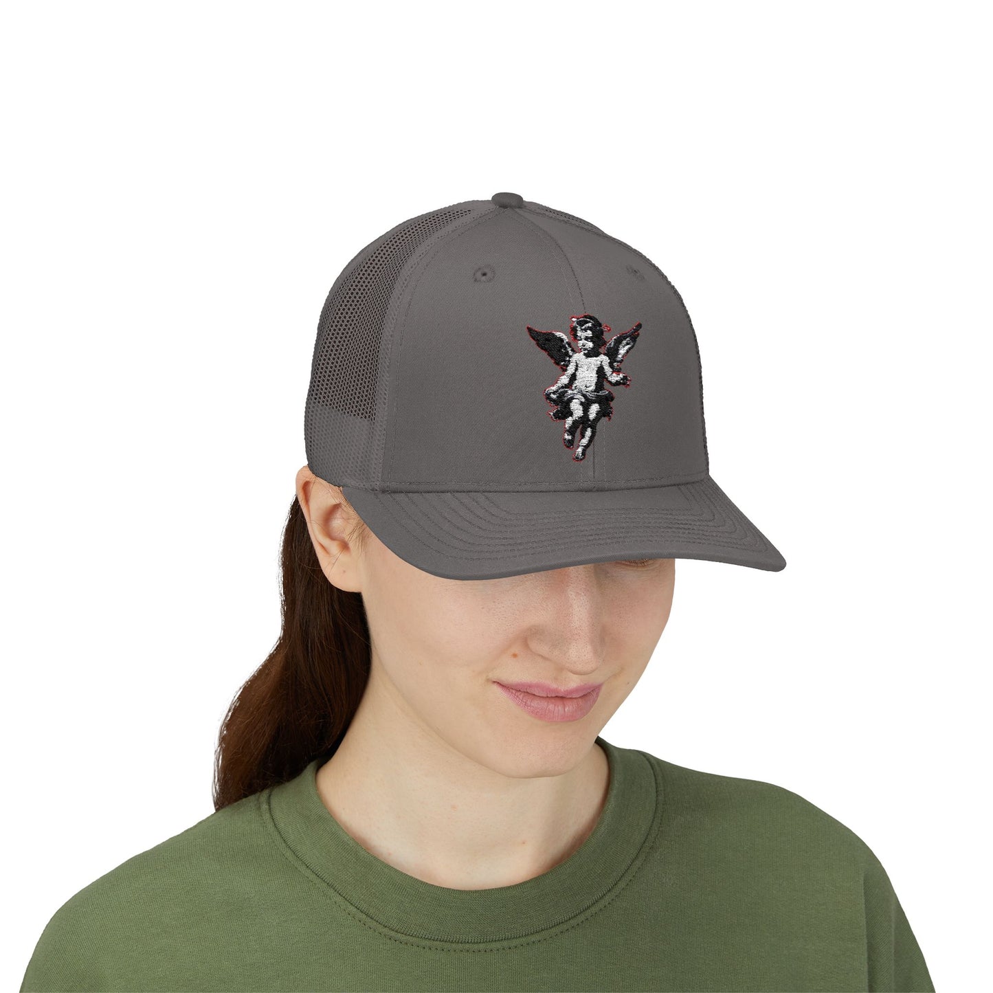 Angel Sequin Snapback Trucker Cap, Trendy Hat for Teens, Summer Style, Festival Wear, Gift for Friends, Casual Accessories