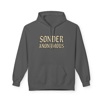 Sonder Anonymous Unisex Fleece Hoodie, Graphic Sweatshirt, Cozy Casual Wear, Gift for Friends, Streetwear Style