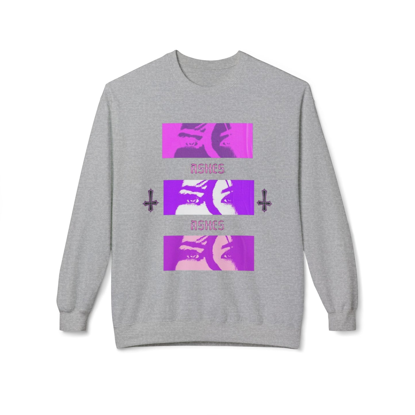 Unisex Fleece Crewneck Sweatshirt - 'ASHES' Design, Cozy Gift for Friends, Alternative Apparel, Fall Fashion, Casual Wear