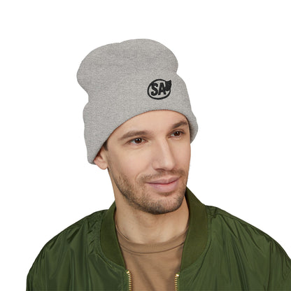 Classic Cuffed Beanie Hat, Embroidered Winter Hat, Unisex Knit Cap, Warm Beanie for Gift, Casual Outdoor Accessory