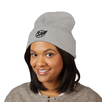 Classic Cuffed Beanie Hat, Embroidered Winter Hat, Unisex Knit Cap, Warm Beanie for Gift, Casual Outdoor Accessory