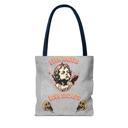 Gothic Tote Bag, Unique Angel Design, Everyday Carry, Artsy Shopping Bag, Alternative Fashion Accessory, Perfect Gift for Unique Souls