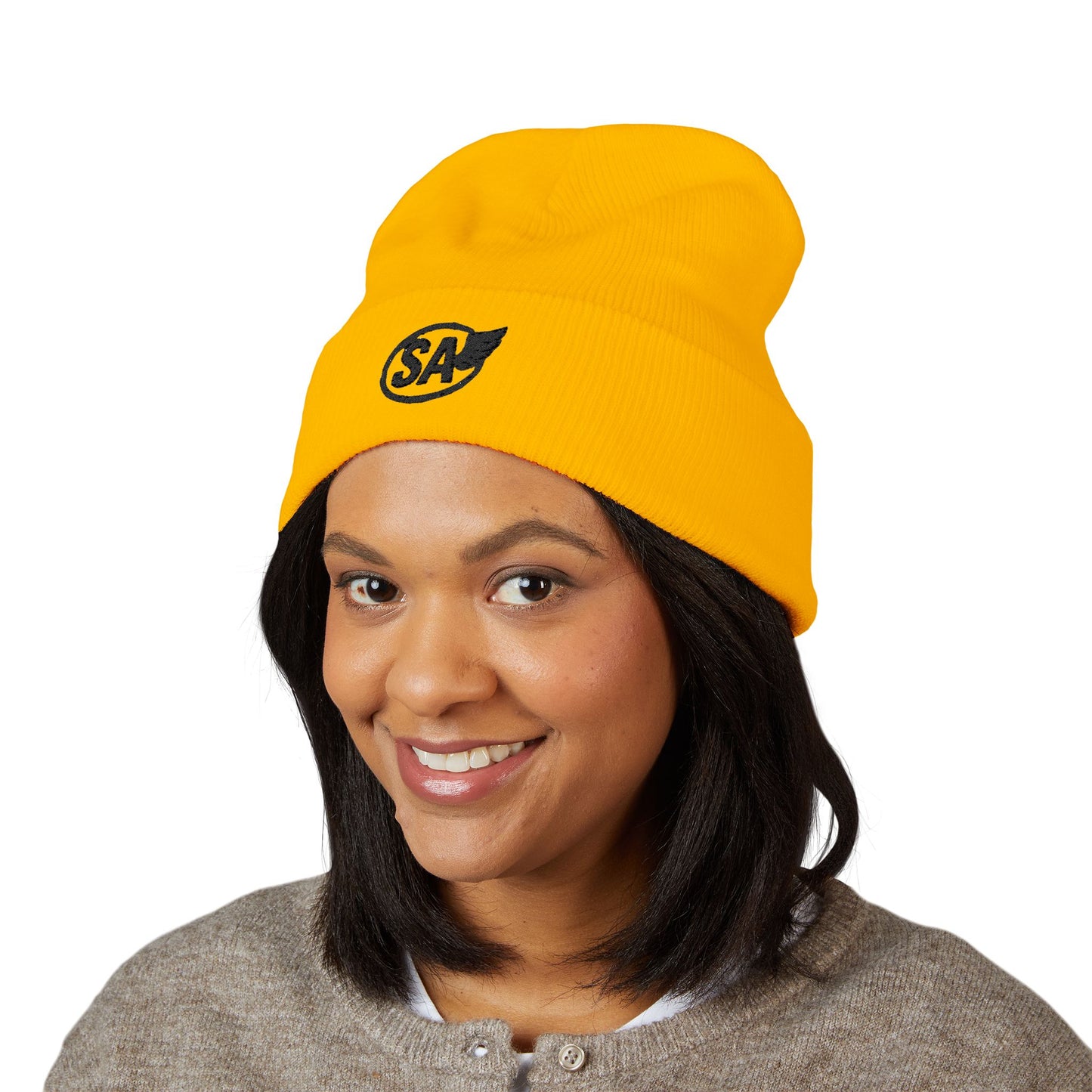 Classic Cuffed Beanie Hat, Embroidered Winter Hat, Unisex Knit Cap, Warm Beanie for Gift, Casual Outdoor Accessory