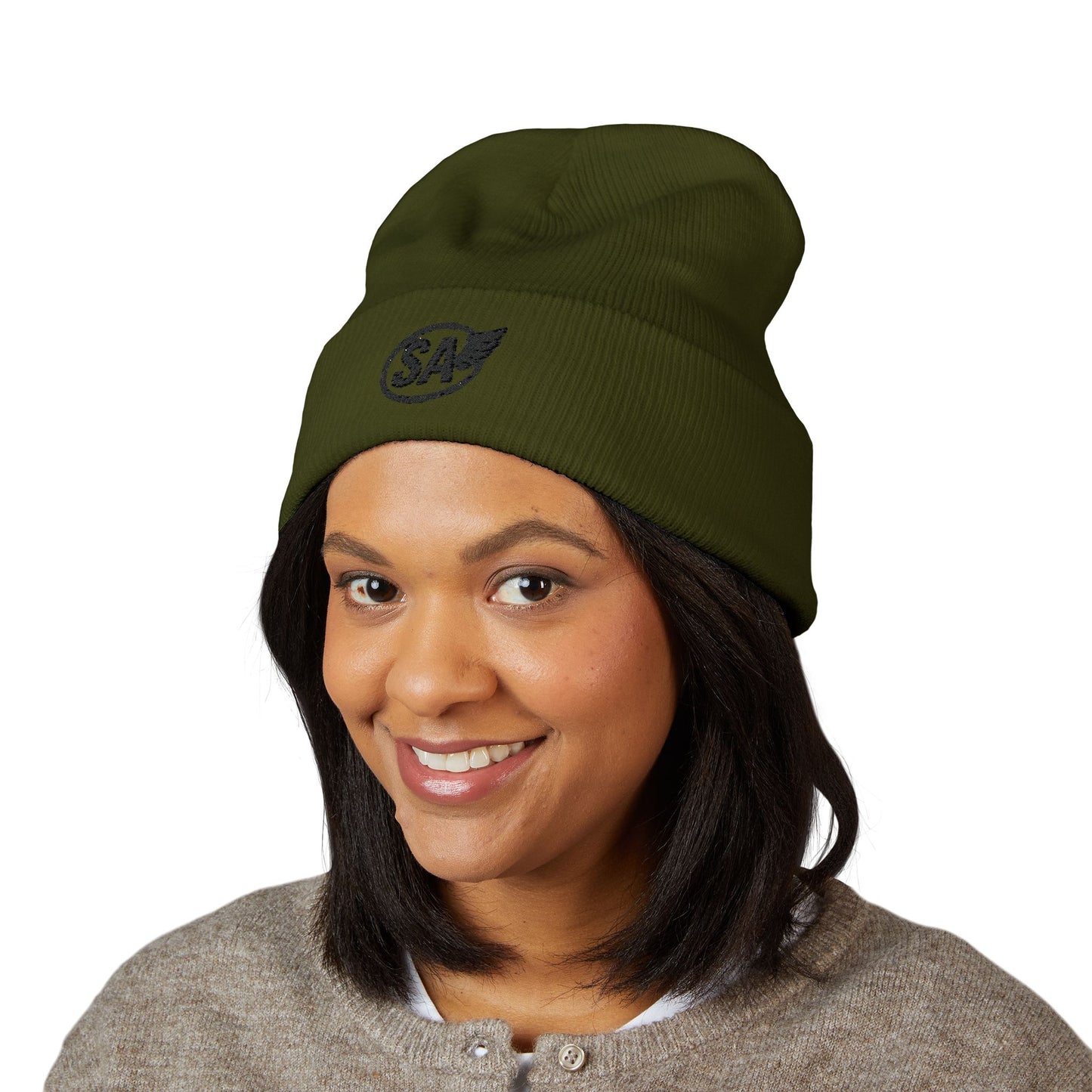 Classic Cuffed Beanie Hat, Embroidered Winter Hat, Unisex Knit Cap, Warm Beanie for Gift, Casual Outdoor Accessory