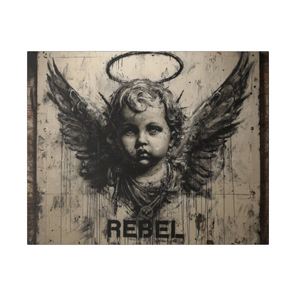 Artistic Stretched Canvas Print, Rebel Angel Wall Art, Contemporary Home Decor, Unique Gift, Modern Art for Living Room