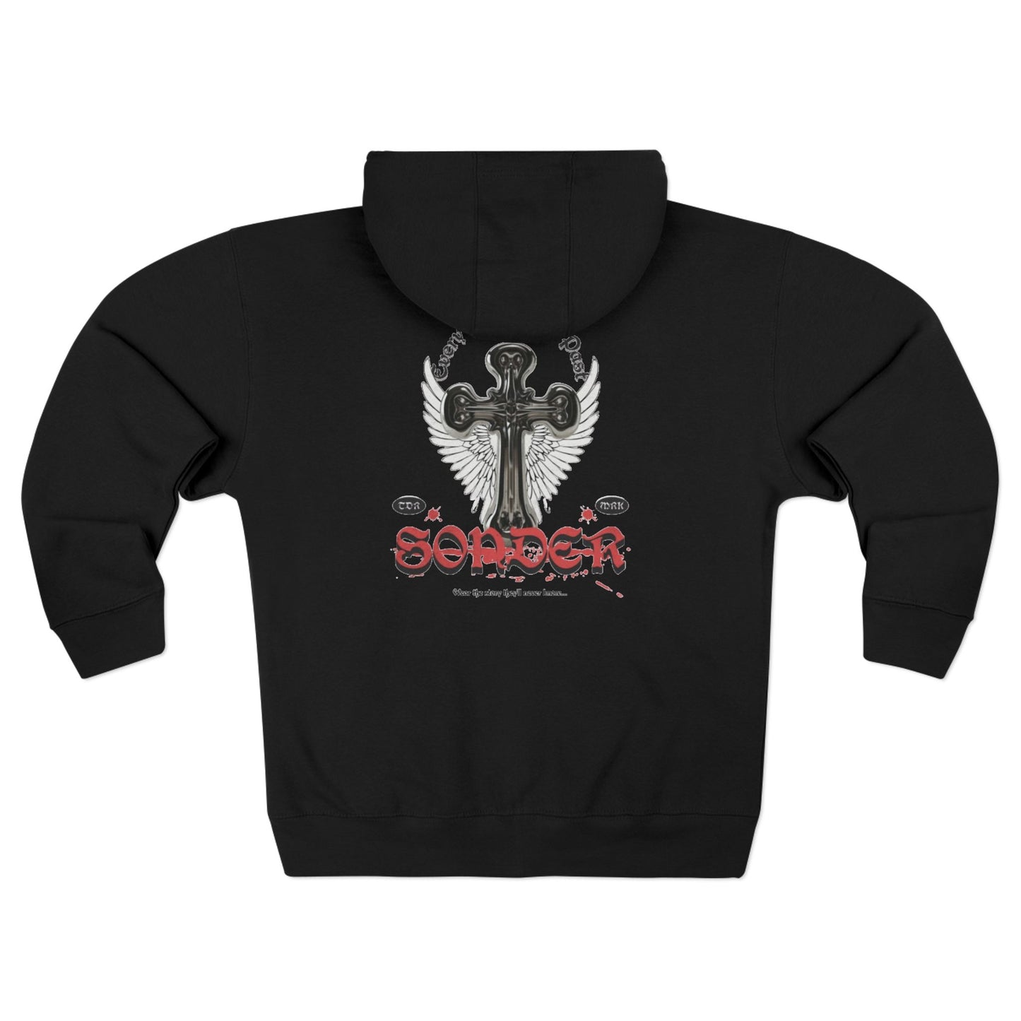 Gothic Cross Zip Hoodie for Spiritual Souls, Unisex Hoodie, Faith-Based Apparel, Cozy Fashion, Gift for Her/Him
