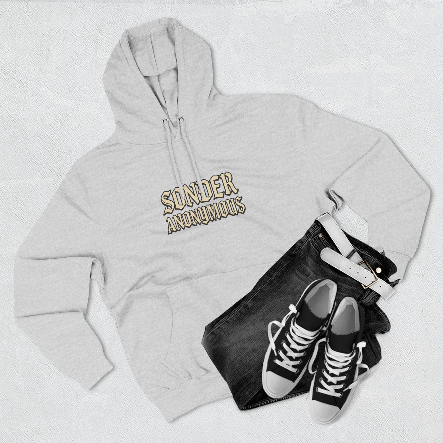 Sonder Anonymous Three-Panel Fleece Hoodie for Ultimate Comfort, Casual Style, Streetwear, Unique Gift, Everyday Wear