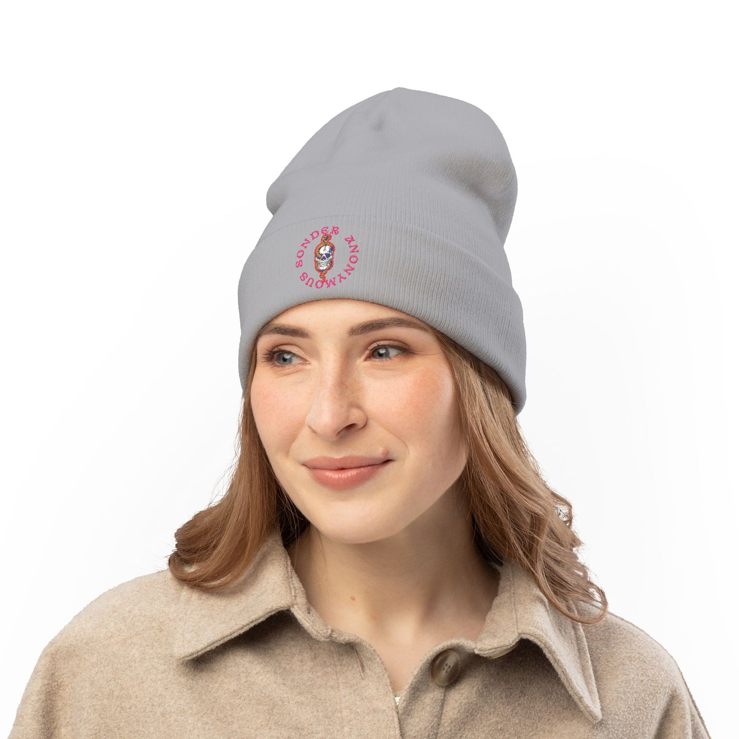 Cozy Embroidered Knit Beanie, Winter Hat, Fashion Accessory, Gift for Her, Seasonal Beanie, Warm Headwear