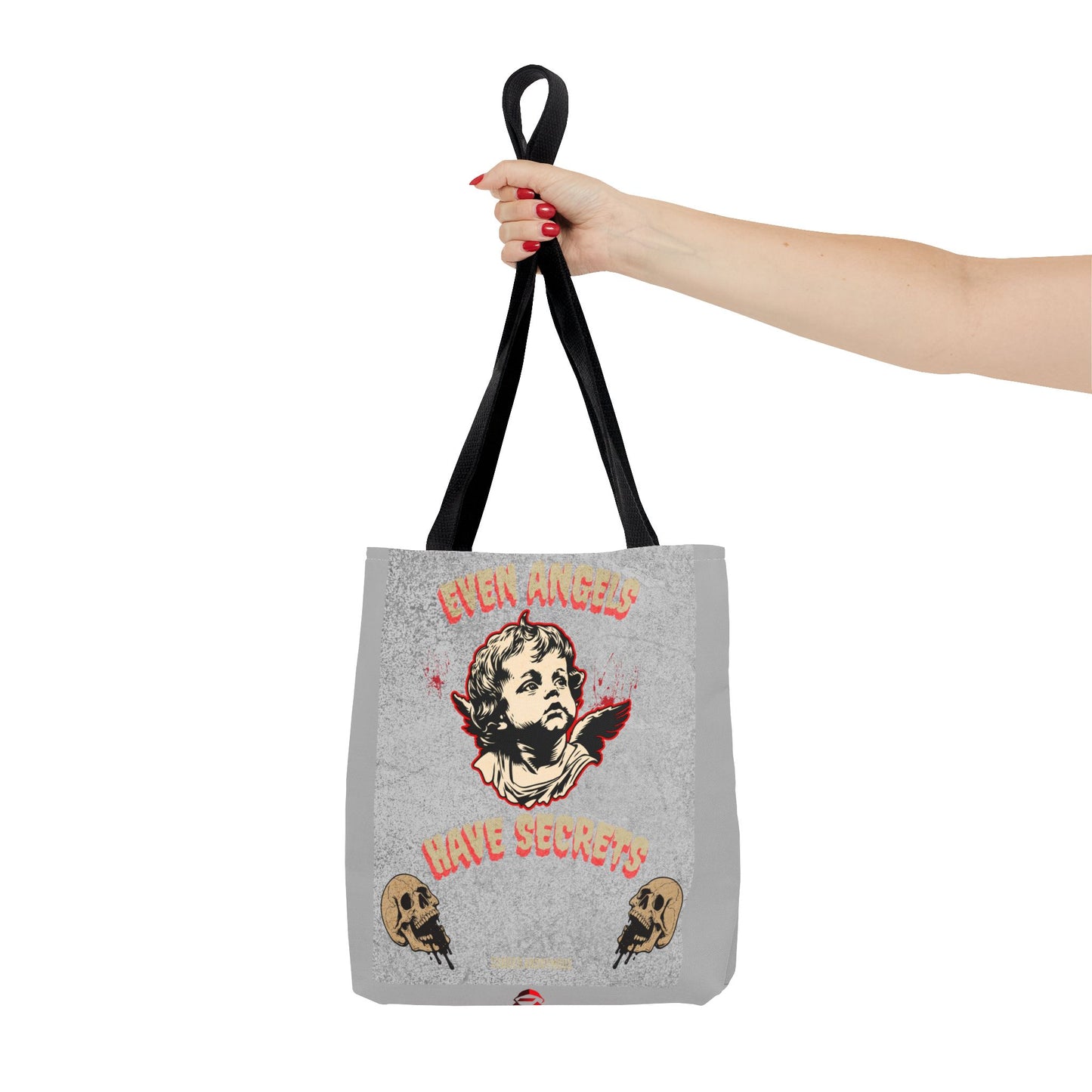 Gothic Tote Bag, Unique Angel Design, Everyday Carry, Artsy Shopping Bag, Alternative Fashion Accessory, Perfect Gift for Unique Souls