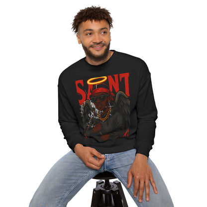 Saint Unisex Drop Shoulder Sweatshirt, Trendy Streetwear, Casual Comfort, Gift for Him/Her, Cool Art Apparel