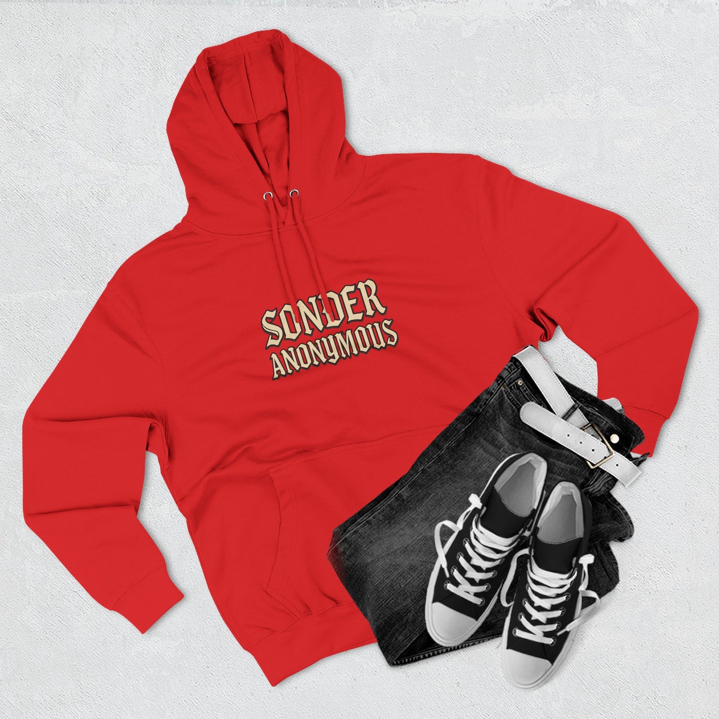 Sonder Anonymous Three-Panel Fleece Hoodie for Ultimate Comfort, Casual Style, Streetwear, Unique Gift, Everyday Wear