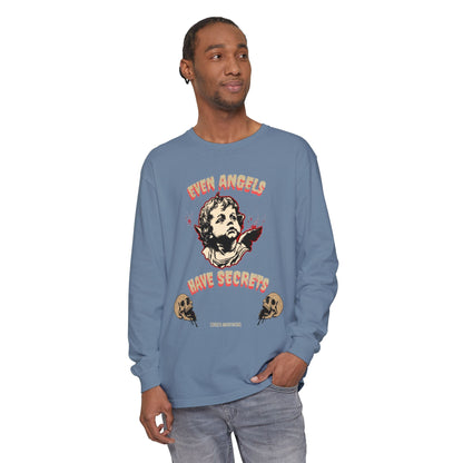 Edgy Angel Long Sleeve T-Shirt, Streetwear Fashion, Casual Wear, Unique Graphic Tee, Unisex Apparel, Gift for Him/Her