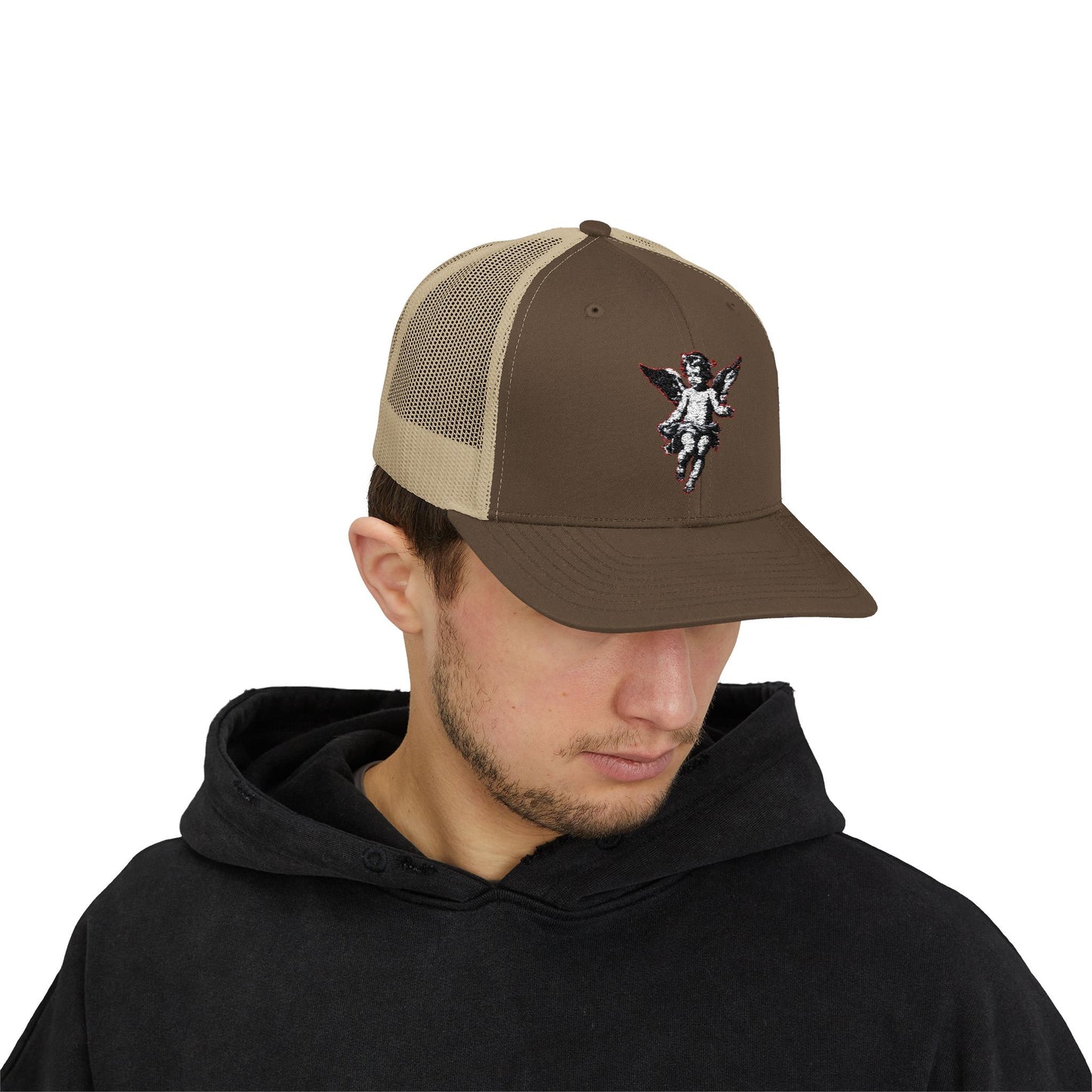 Angel Sequin Snapback Trucker Cap, Trendy Hat for Teens, Summer Style, Festival Wear, Gift for Friends, Casual Accessories