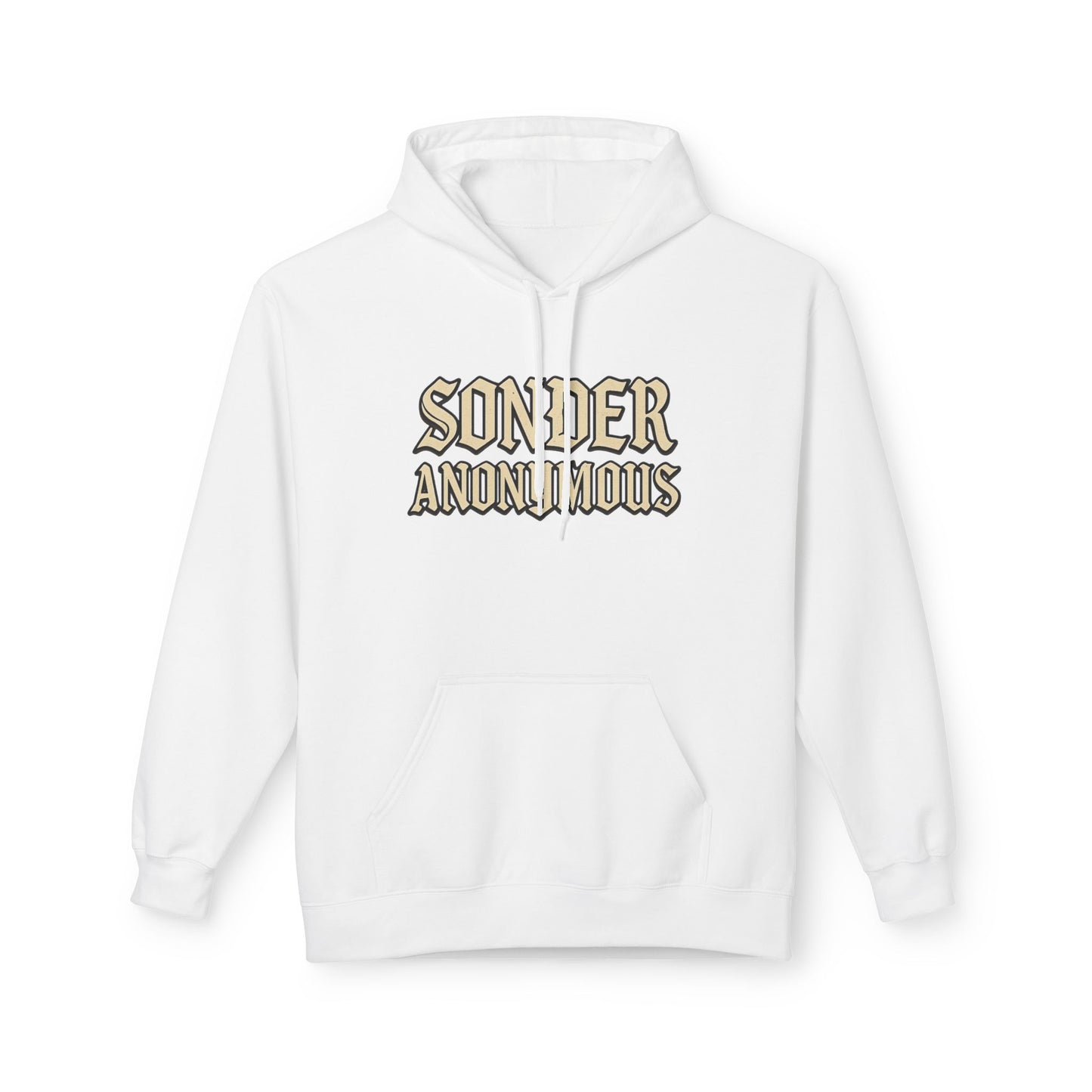 Sonder Anonymous Unisex Fleece Hoodie, Graphic Sweatshirt, Cozy Casual Wear, Gift for Friends, Streetwear Style