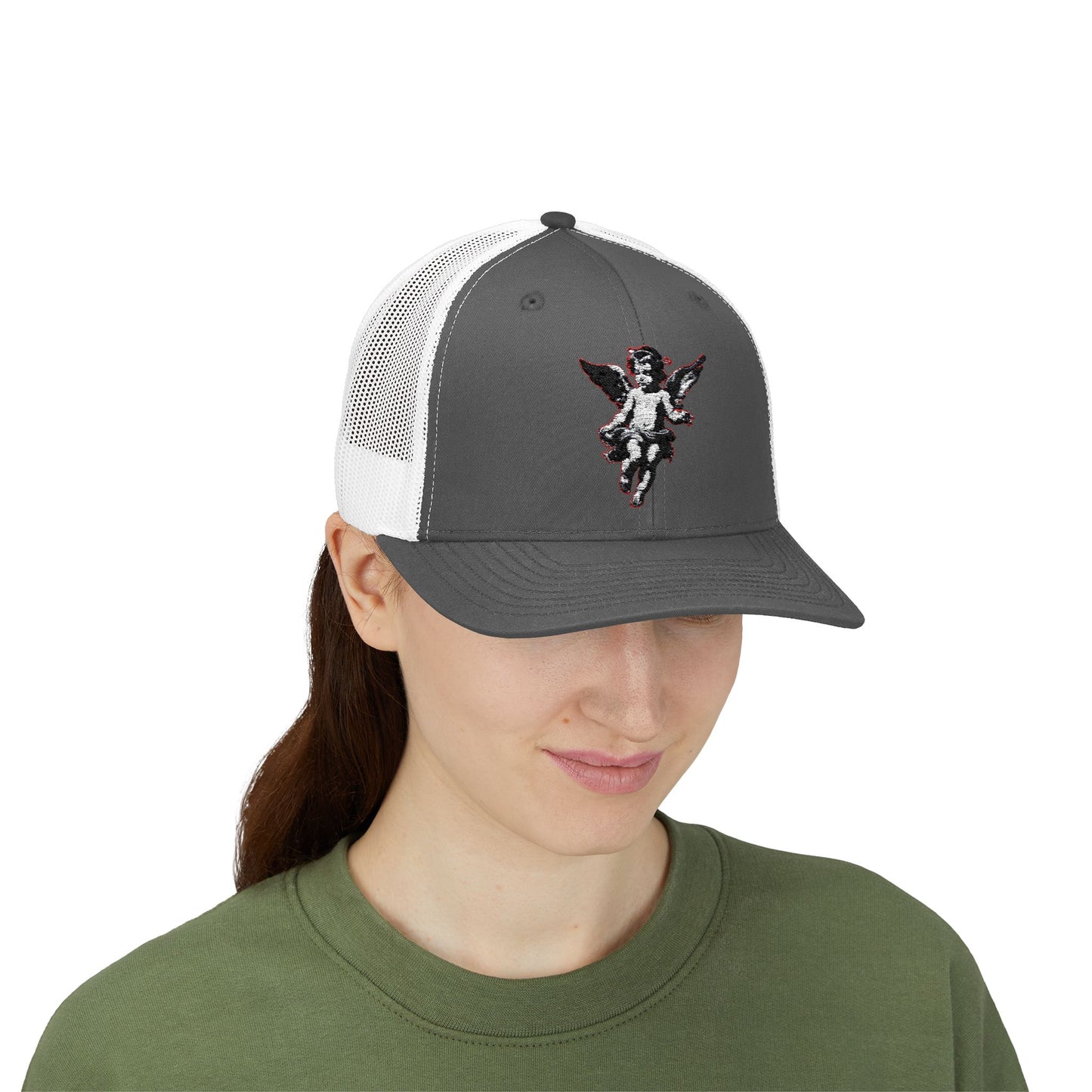 Angel Sequin Snapback Trucker Cap, Trendy Hat for Teens, Summer Style, Festival Wear, Gift for Friends, Casual Accessories