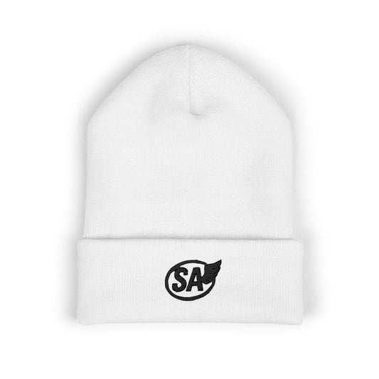 Classic Cuffed Beanie Hat, Embroidered Winter Hat, Unisex Knit Cap, Warm Beanie for Gift, Casual Outdoor Accessory