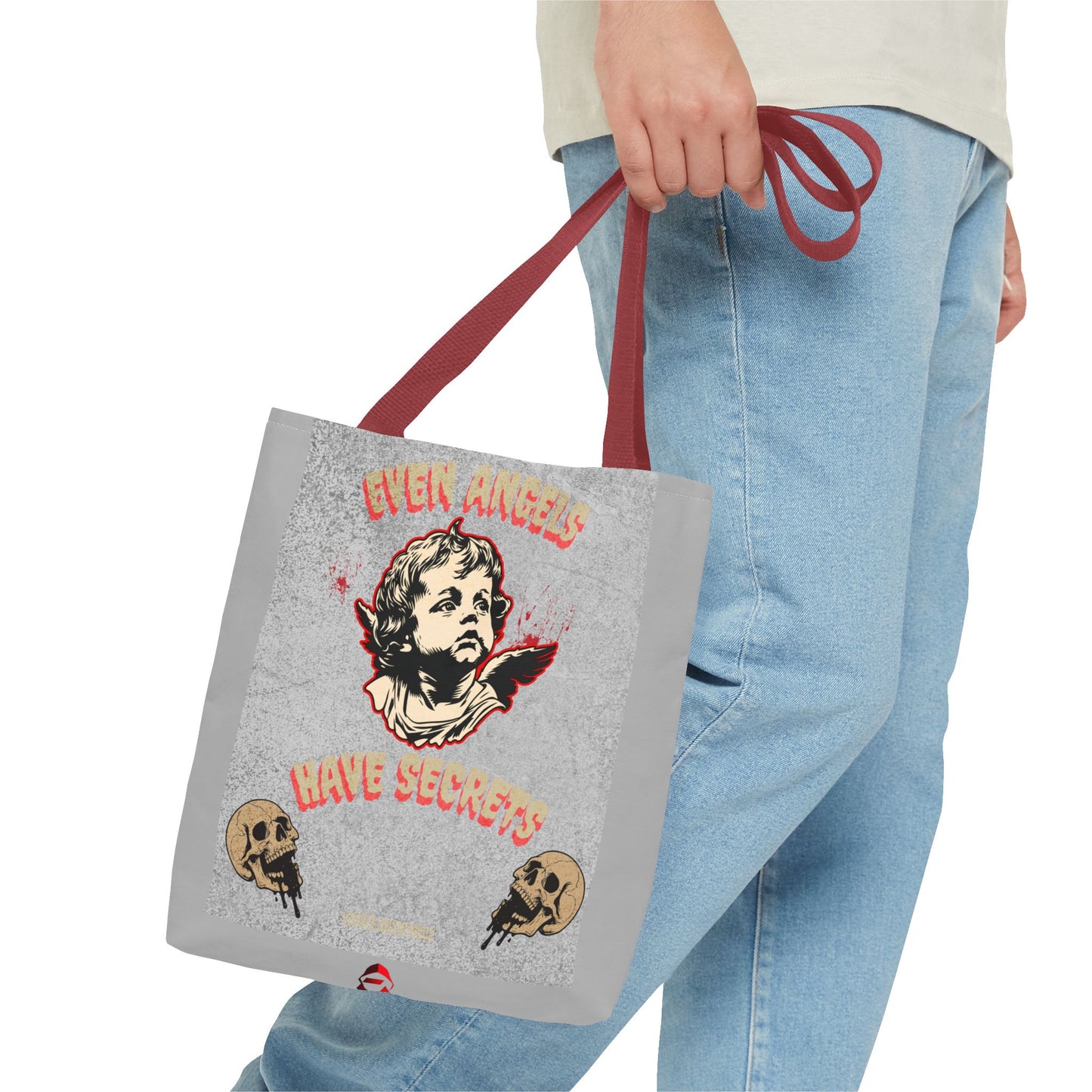 Gothic Tote Bag, Unique Angel Design, Everyday Carry, Artsy Shopping Bag, Alternative Fashion Accessory, Perfect Gift for Unique Souls