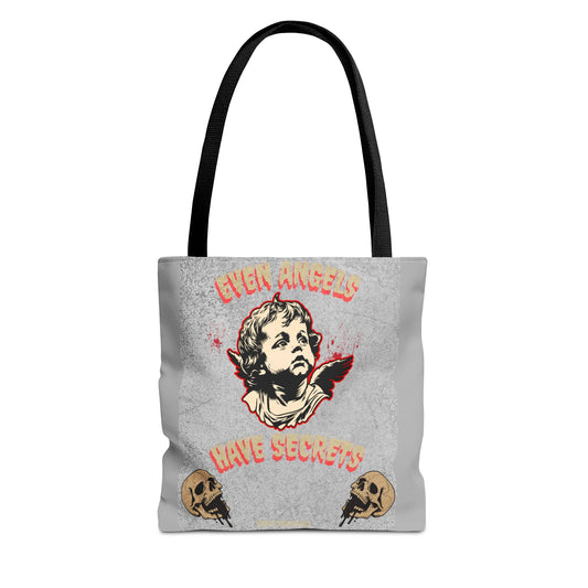 Gothic Tote Bag, Unique Angel Design, Everyday Carry, Artsy Shopping Bag, Alternative Fashion Accessory, Perfect Gift for Unique Souls
