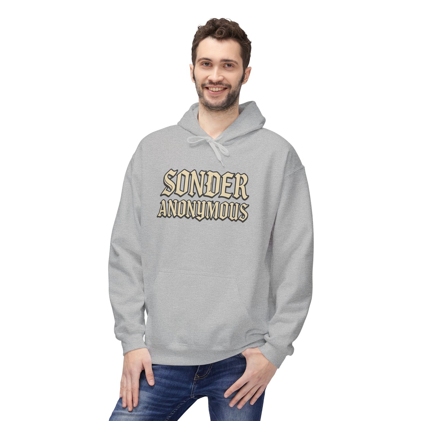 Sonder Anonymous Unisex Fleece Hoodie, Graphic Sweatshirt, Cozy Casual Wear, Gift for Friends, Streetwear Style