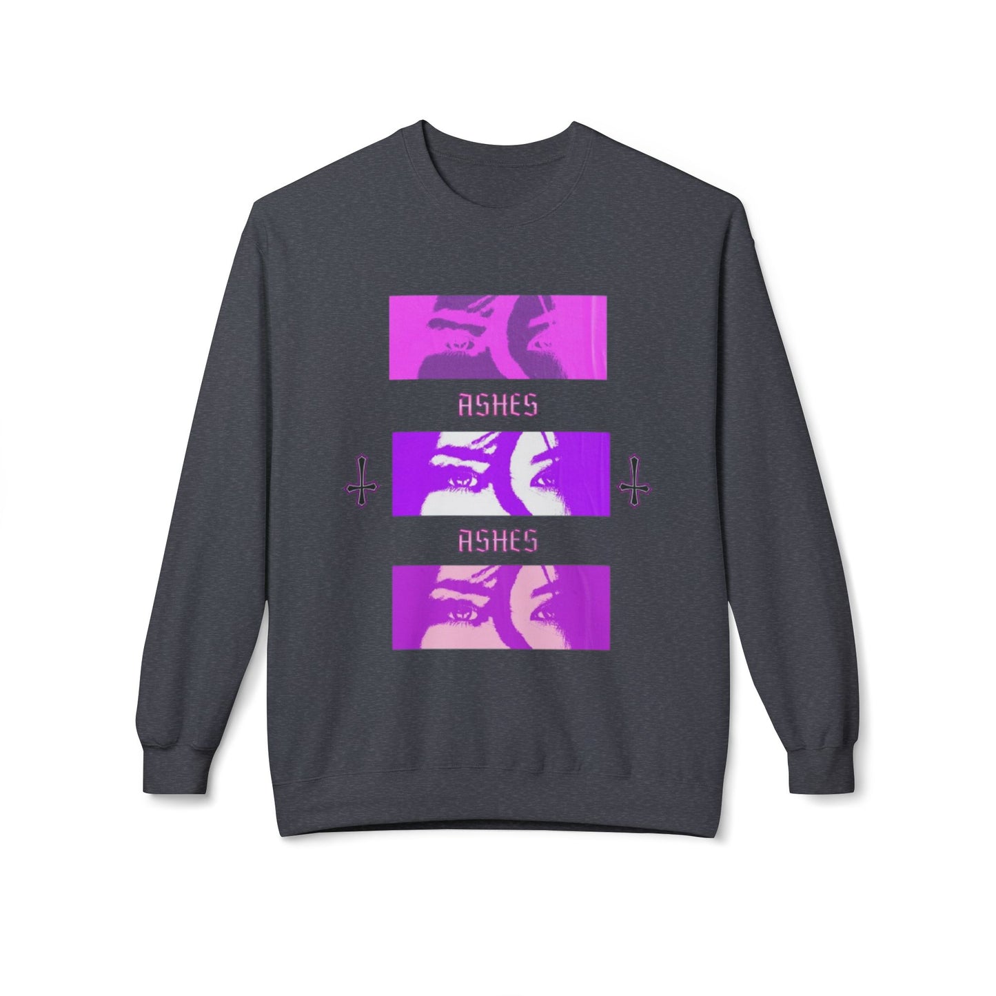 Unisex Fleece Crewneck Sweatshirt - 'ASHES' Design, Cozy Gift for Friends, Alternative Apparel, Fall Fashion, Casual Wear
