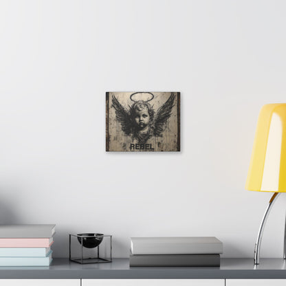 Artistic Stretched Canvas Print, Rebel Angel Wall Art, Contemporary Home Decor, Unique Gift, Modern Art for Living Room