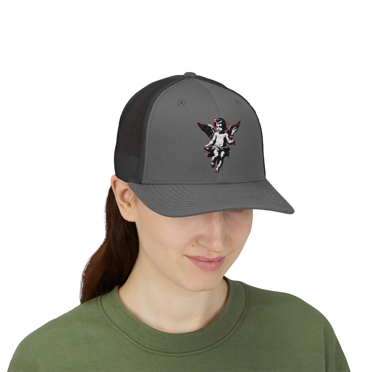 Angel Sequin Snapback Trucker Cap, Trendy Hat for Teens, Summer Style, Festival Wear, Gift for Friends, Casual Accessories
