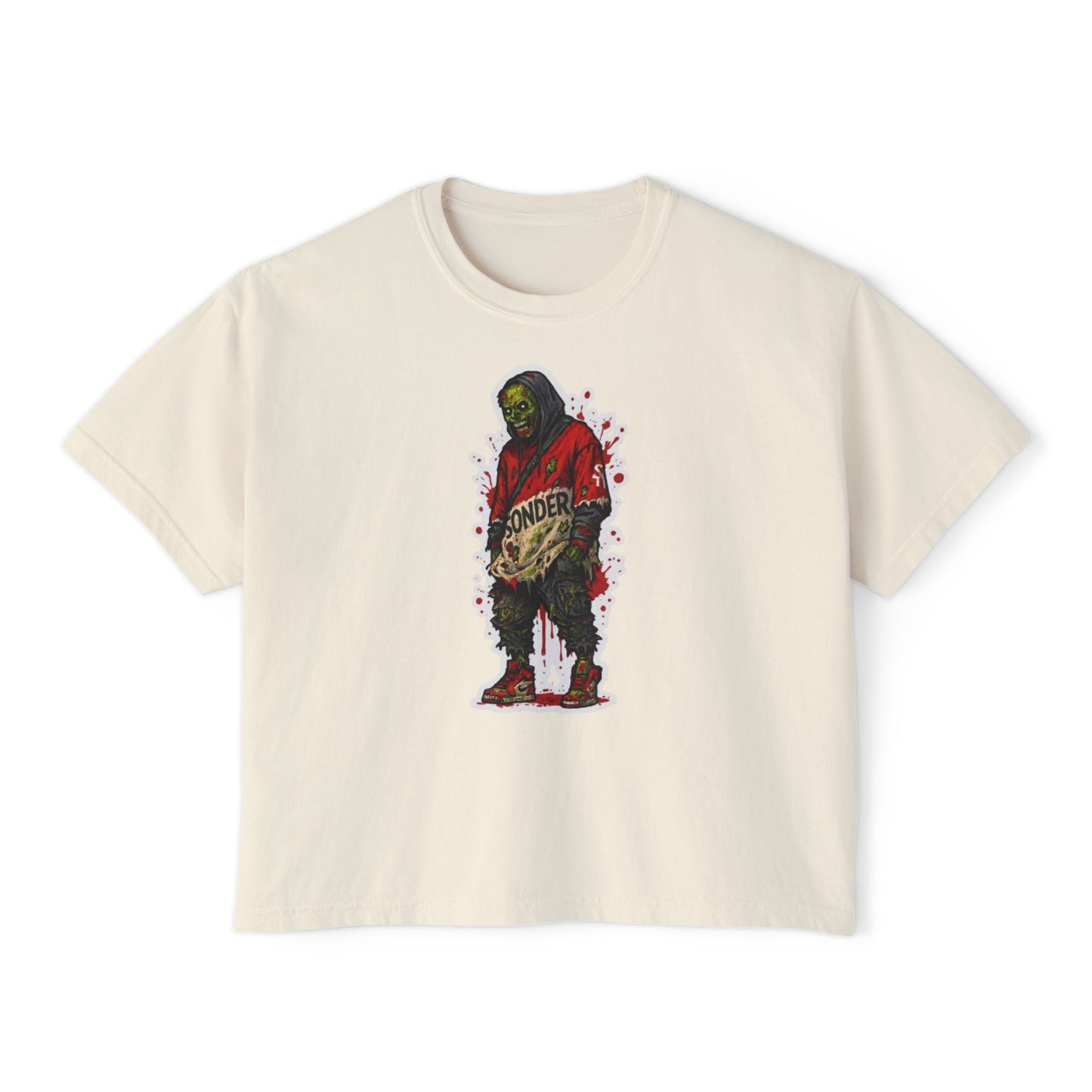 Graphic Women's Boxy Tee - Trendy Streetwear, Casual Wear, Unique Gift for Festivals, Music Lovers, Art Enthusiasts