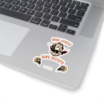 Angelic Secrets Kiss-Cut Stickers | Gothic Decor, Laptop Accessories, Unique Gifts, Artful Vibe, Spiritual Expressions