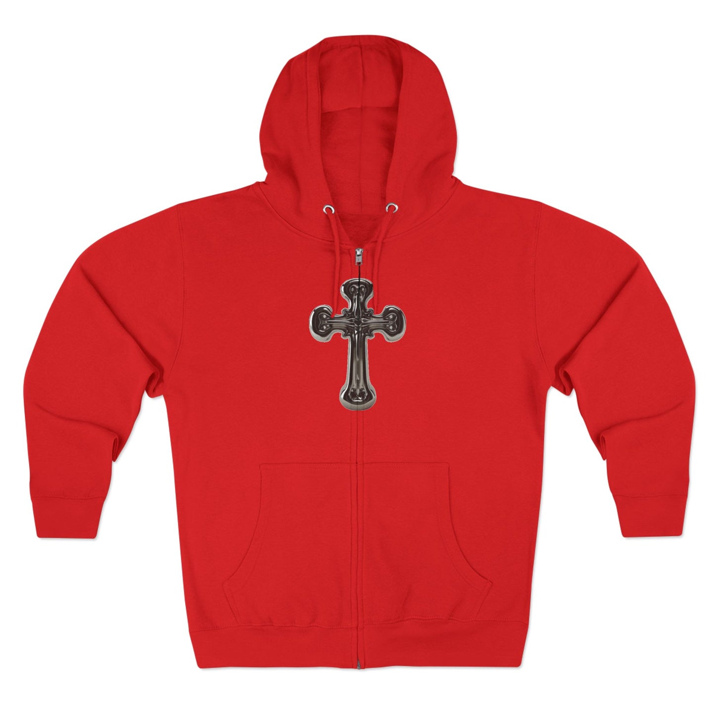 Gothic Cross Zip Hoodie for Spiritual Souls, Unisex Hoodie, Faith-Based Apparel, Cozy Fashion, Gift for Her/Him