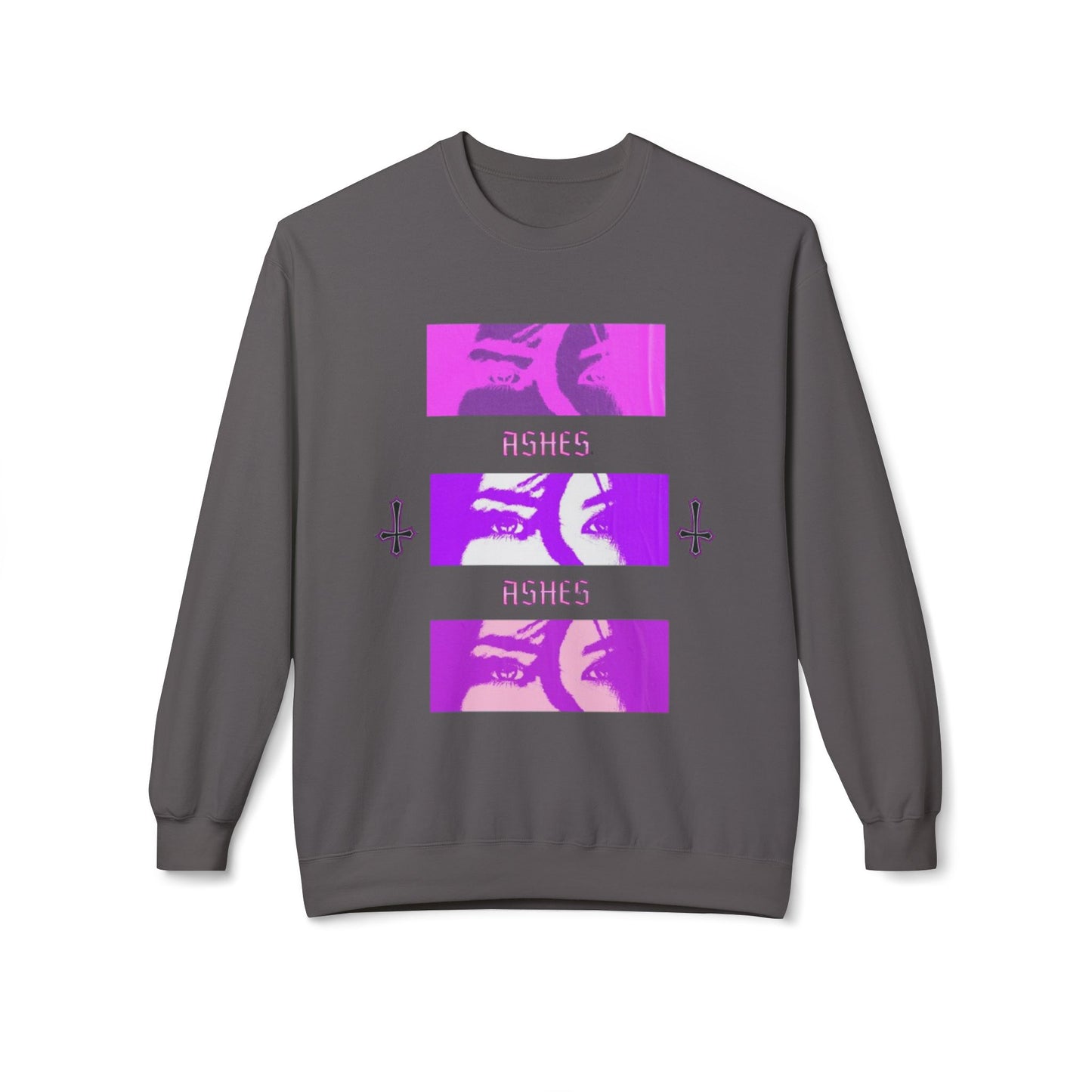 Unisex Fleece Crewneck Sweatshirt - 'ASHES' Design, Cozy Gift for Friends, Alternative Apparel, Fall Fashion, Casual Wear