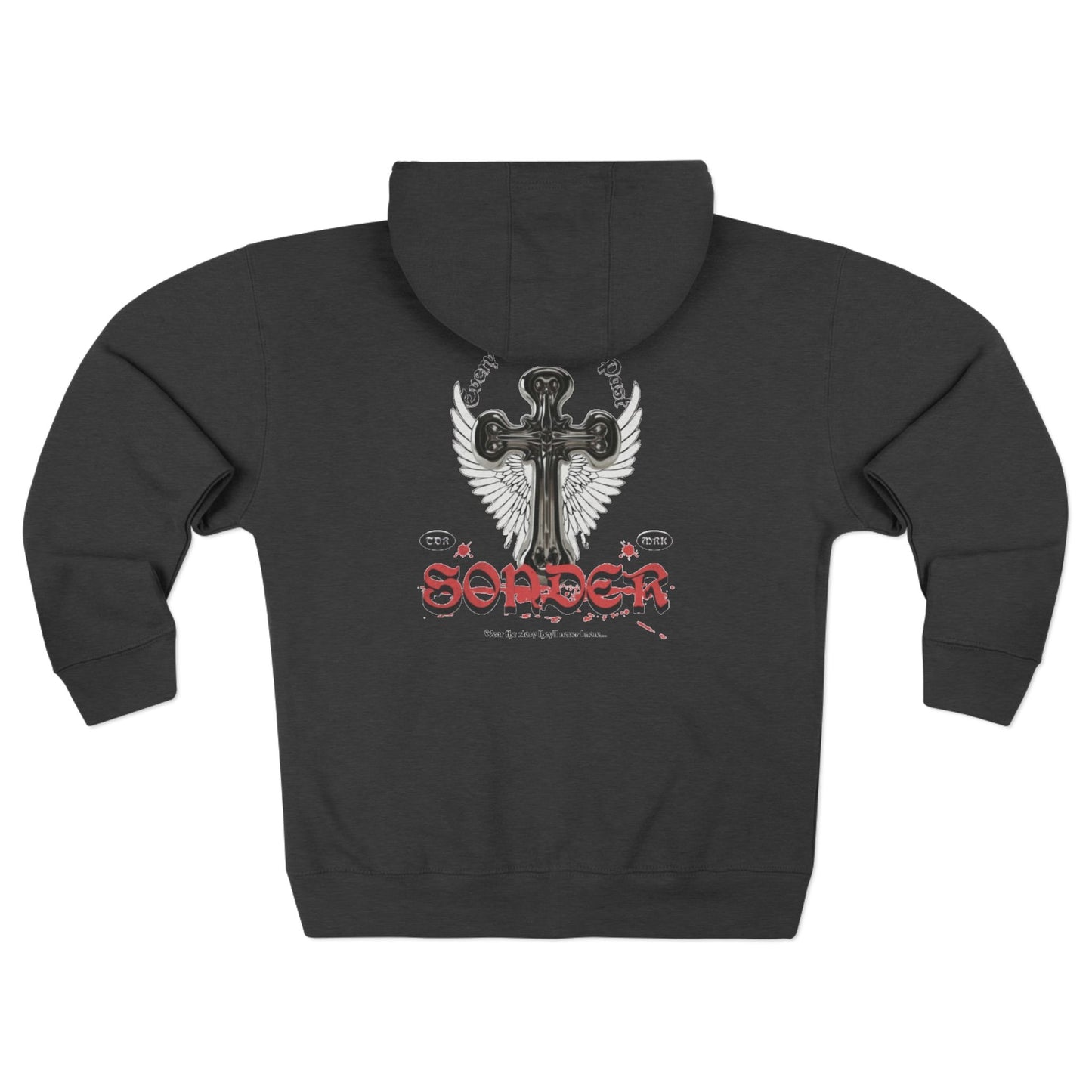 Gothic Cross Zip Hoodie for Spiritual Souls, Unisex Hoodie, Faith-Based Apparel, Cozy Fashion, Gift for Her/Him