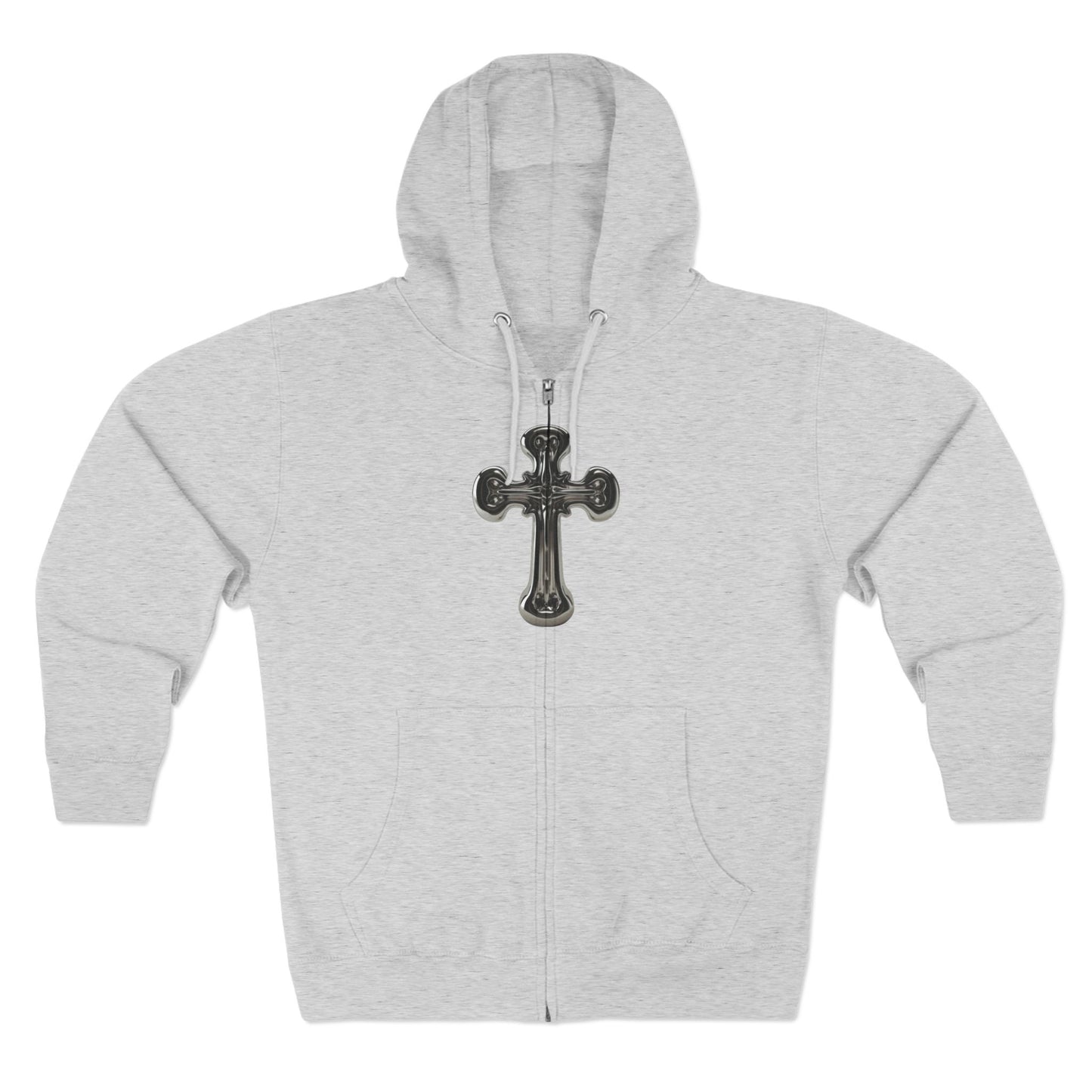 Gothic Cross Zip Hoodie for Spiritual Souls, Unisex Hoodie, Faith-Based Apparel, Cozy Fashion, Gift for Her/Him
