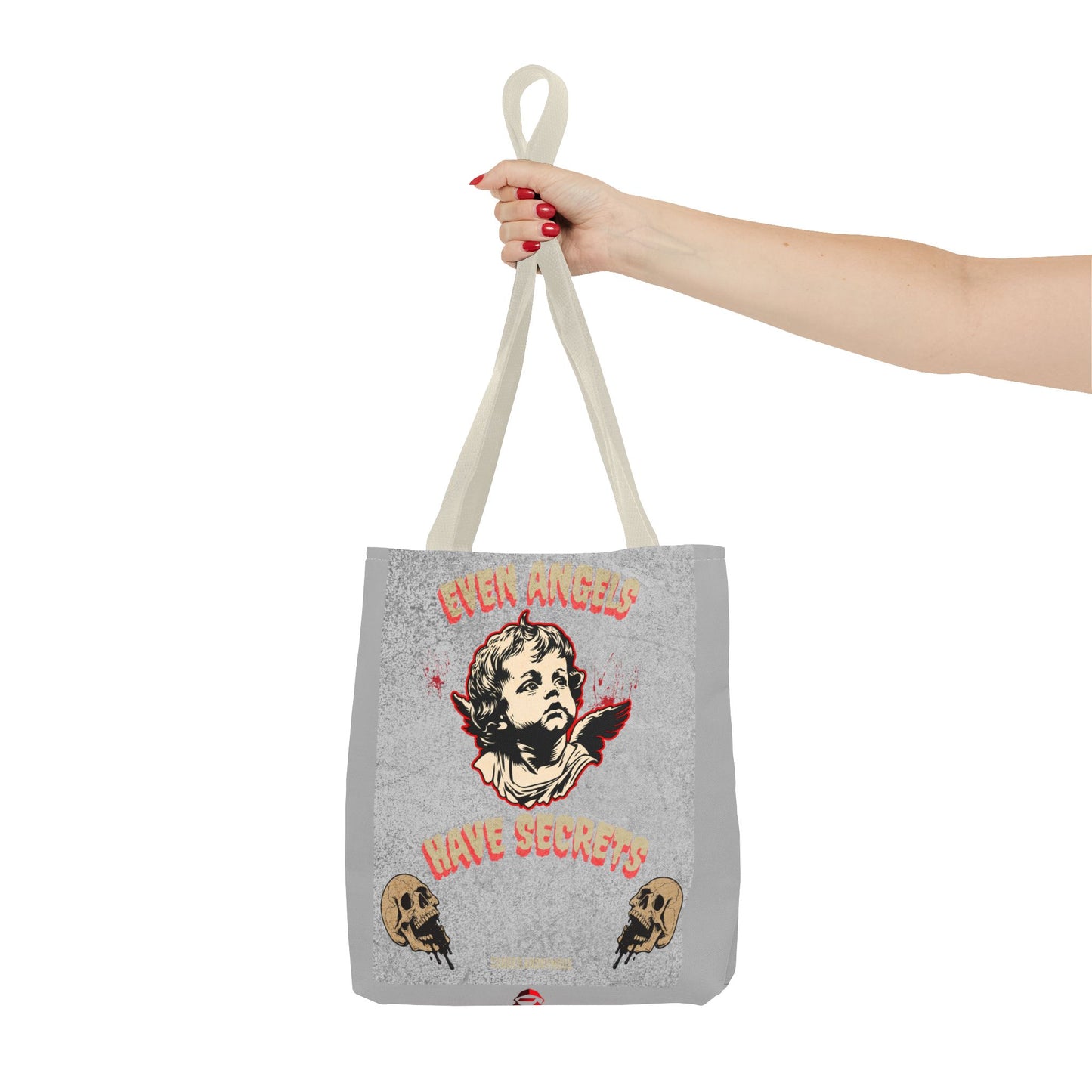 Gothic Tote Bag, Unique Angel Design, Everyday Carry, Artsy Shopping Bag, Alternative Fashion Accessory, Perfect Gift for Unique Souls