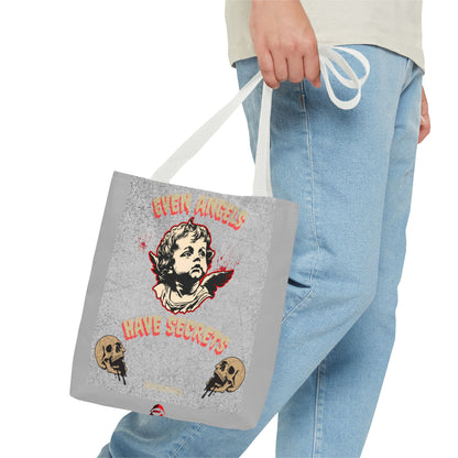 Gothic Tote Bag, Unique Angel Design, Everyday Carry, Artsy Shopping Bag, Alternative Fashion Accessory, Perfect Gift for Unique Souls