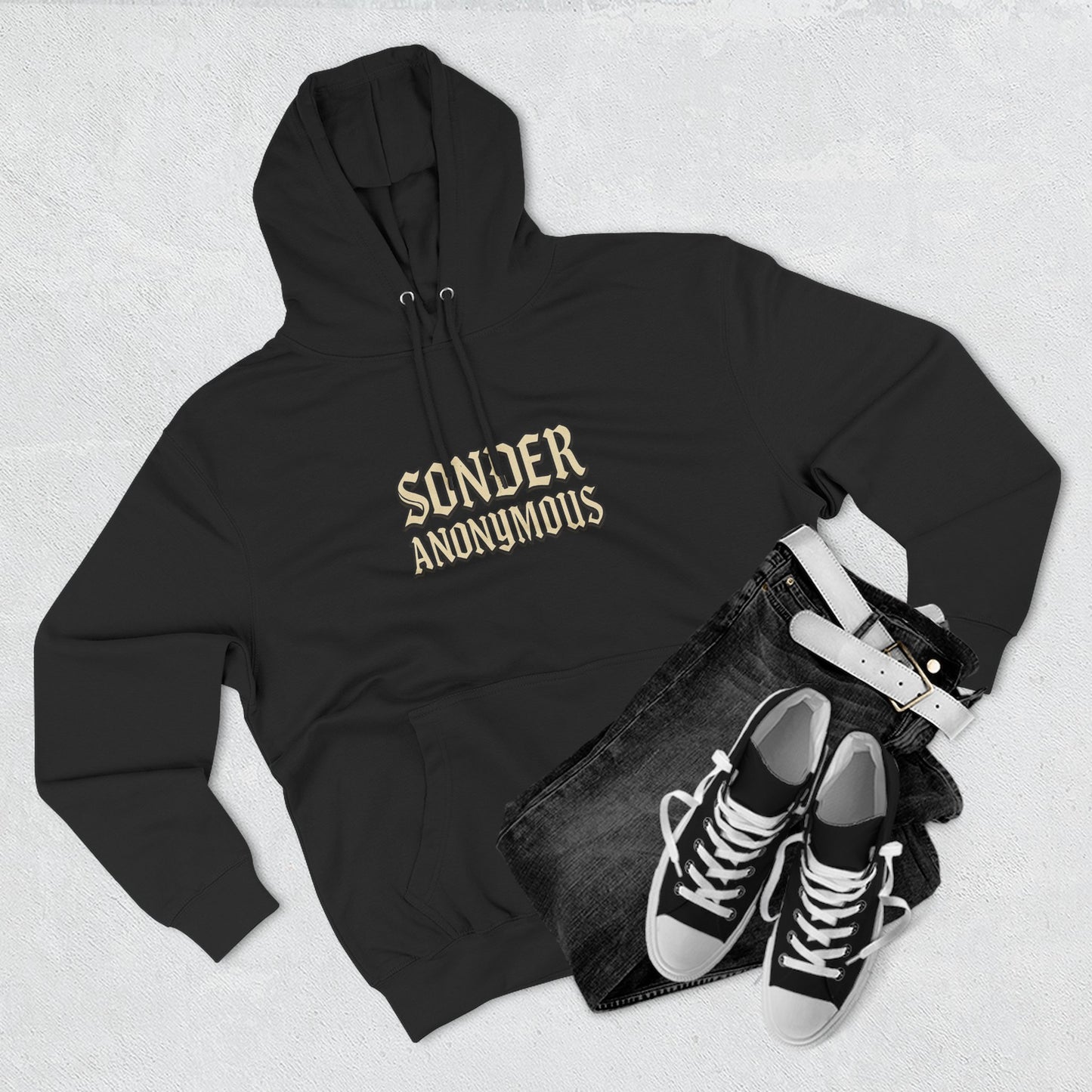 Sonder Anonymous Three-Panel Fleece Hoodie for Ultimate Comfort, Casual Style, Streetwear, Unique Gift, Everyday Wear