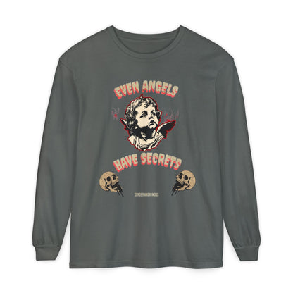 Edgy Angel Long Sleeve T-Shirt, Streetwear Fashion, Casual Wear, Unique Graphic Tee, Unisex Apparel, Gift for Him/Her