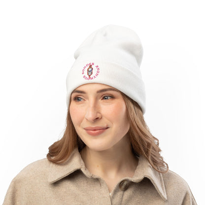 Cozy Embroidered Knit Beanie, Winter Hat, Fashion Accessory, Gift for Her, Seasonal Beanie, Warm Headwear