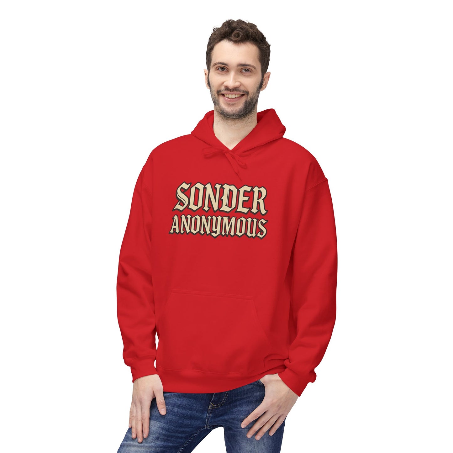 Sonder Anonymous Unisex Fleece Hoodie, Graphic Sweatshirt, Cozy Casual Wear, Gift for Friends, Streetwear Style