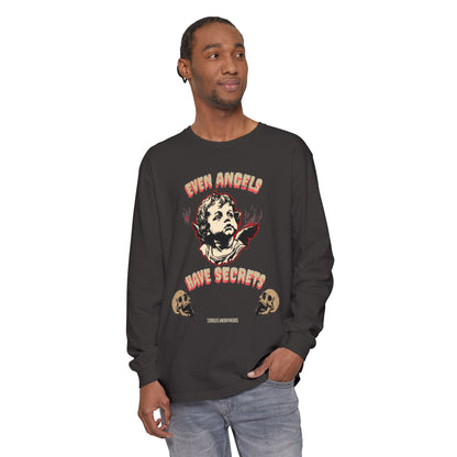 Edgy Angel Long Sleeve T-Shirt, Streetwear Fashion, Casual Wear, Unique Graphic Tee, Unisex Apparel, Gift for Him/Her