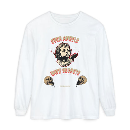 Edgy Angel Long Sleeve T-Shirt, Streetwear Fashion, Casual Wear, Unique Graphic Tee, Unisex Apparel, Gift for Him/Her