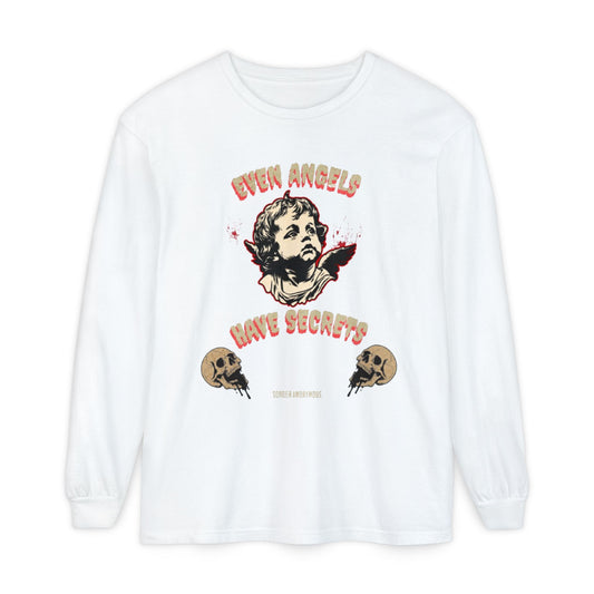 Edgy Angel Long Sleeve T-Shirt, Streetwear Fashion, Casual Wear, Unique Graphic Tee, Unisex Apparel, Gift for Him/Her