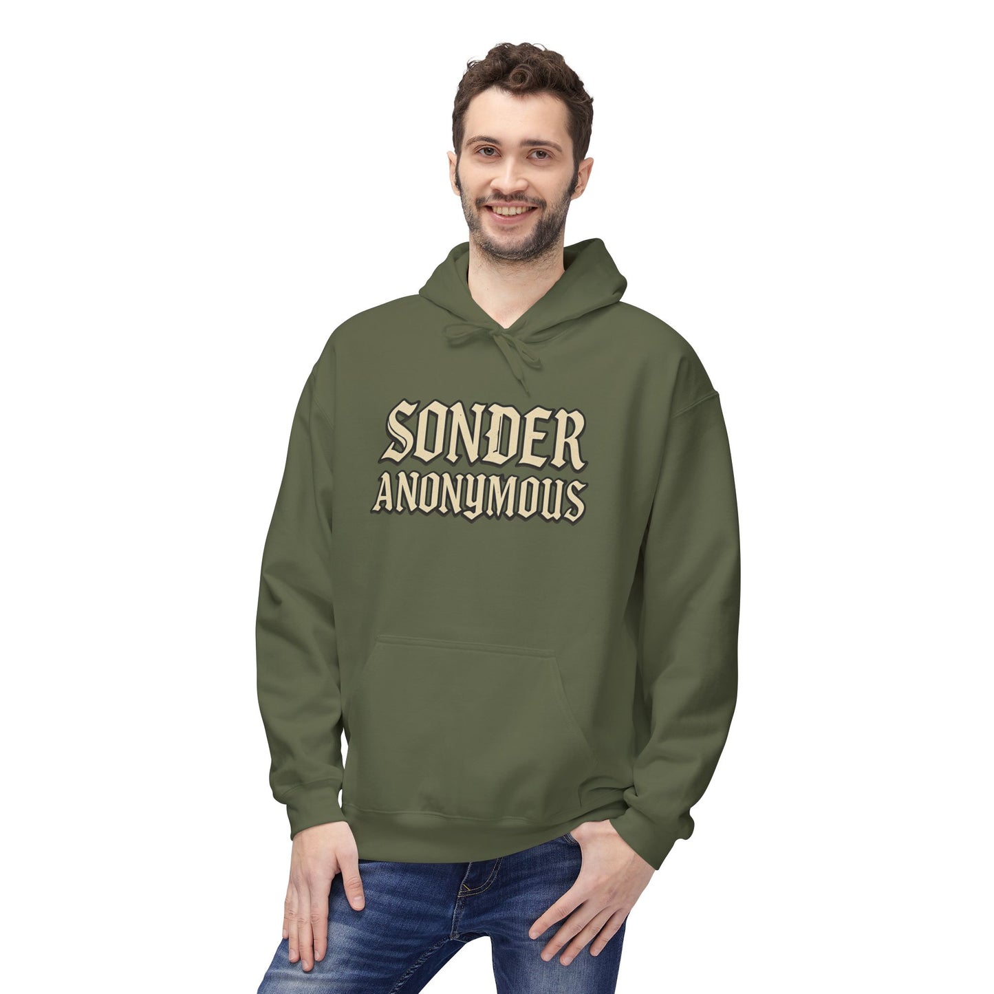Sonder Anonymous Unisex Fleece Hoodie, Graphic Sweatshirt, Cozy Casual Wear, Gift for Friends, Streetwear Style