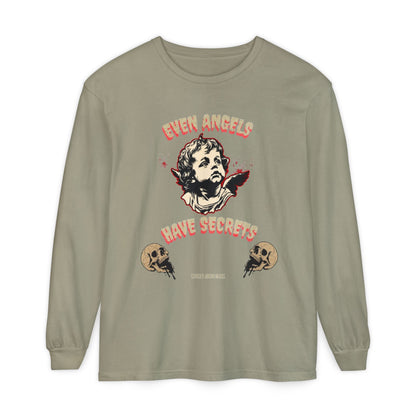 Edgy Angel Long Sleeve T-Shirt, Streetwear Fashion, Casual Wear, Unique Graphic Tee, Unisex Apparel, Gift for Him/Her